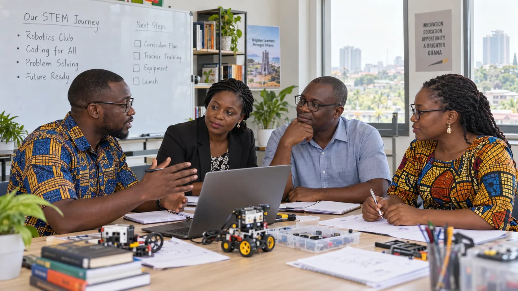 Ghanaian school leaders planning a STEM programme
