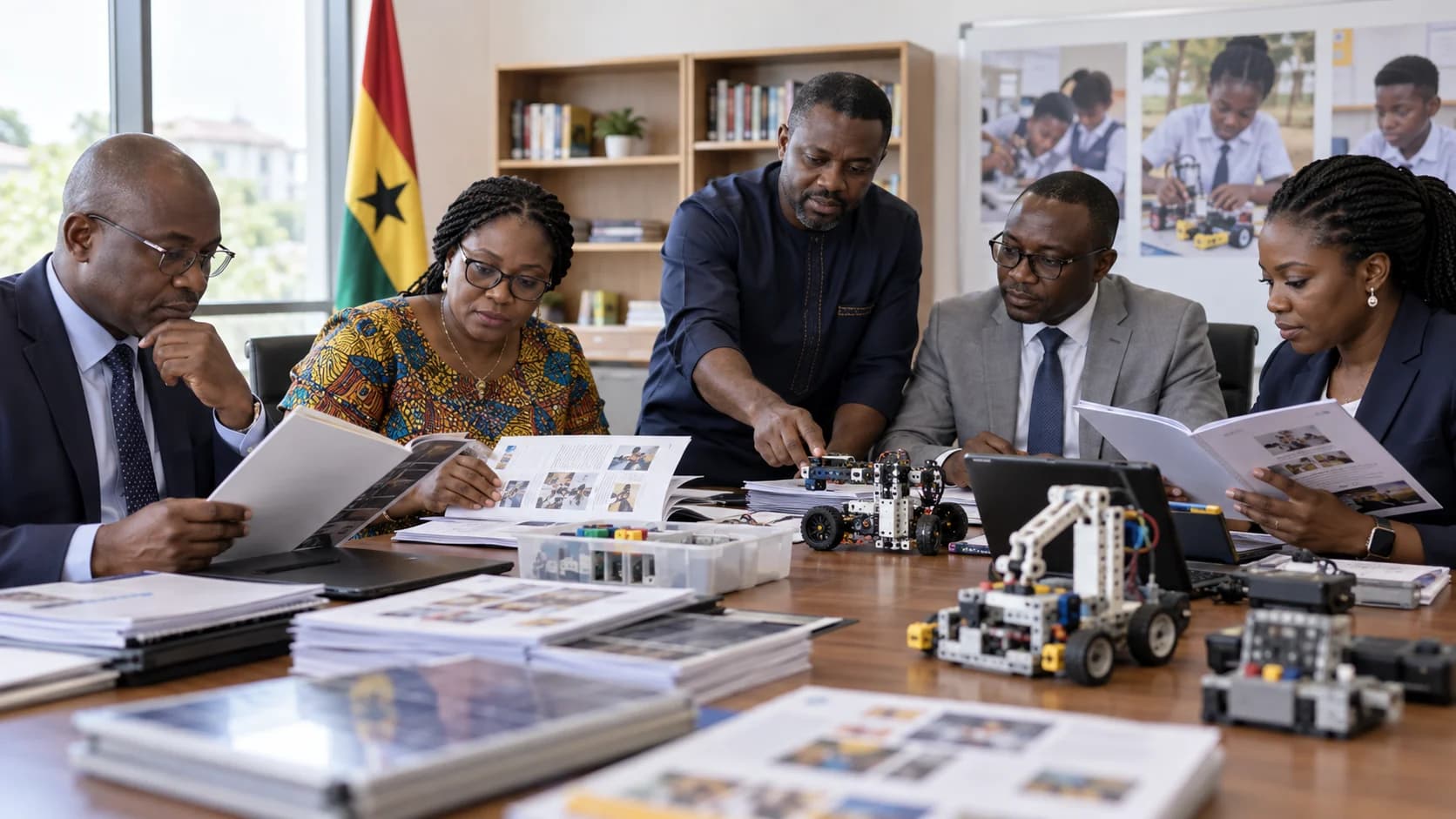 Ghanaian procurement team evaluating STEM education providers